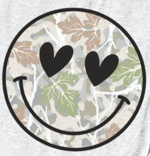 Camo Heart Eyes Smiley Face