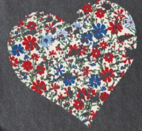 Distressed Patriotic Floral Heart